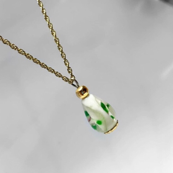 Lampwork glass art beaded pendant necklace - Picture 1 of 1